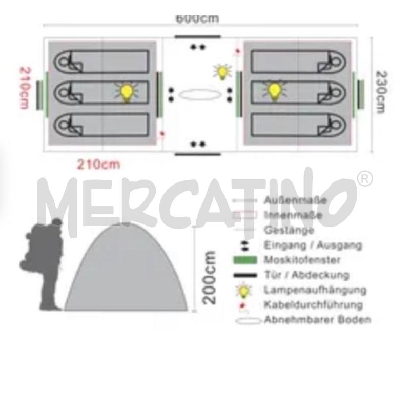 TENDA TUNNEL MANDAPA 6 TAMBU 6 PERSONE | Mercatino dell'Usato Rivoli 5