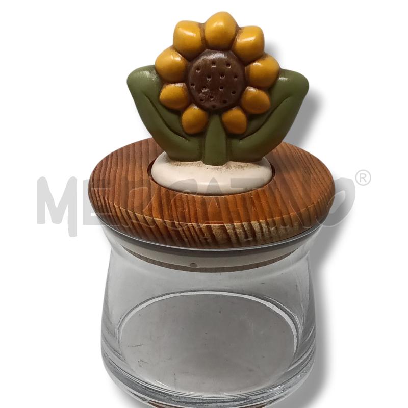 THUN BARATTOLO VETRO LINEA COUNTRY TAPPO LEGNO GIRASOLE | Mercatino dell'Usato Rivoli 1
