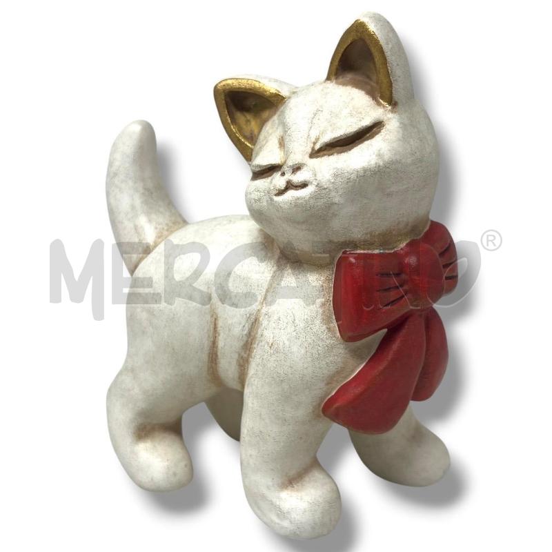 THUN GATTO BIANCO FIOCCO ROSSO 12X16 | Mercatino dell'Usato Rivoli 1