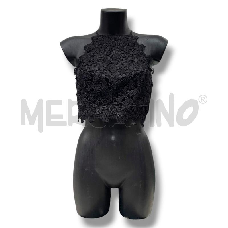 TOP GUESS NERO PIZZO SCOLLO ALL'AMERICANA | Mercatino dell'Usato Rivoli 1