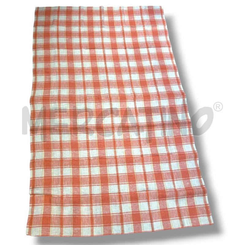 TOVAGLIA 140X220 QUADRI SALMONE COTONE GREZZO | Mercatino dell'Usato Rivoli 2
