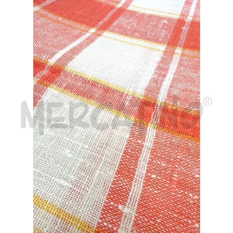 TOVAGLIA 140X220 QUADRI SALMONE COTONE GREZZO | Mercatino dell'Usato Rivoli 4