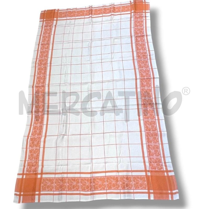 TOVAGLIA 140X240 QUADRI ARANCIO COTONE GREZZO | Mercatino dell'Usato Rivoli 2