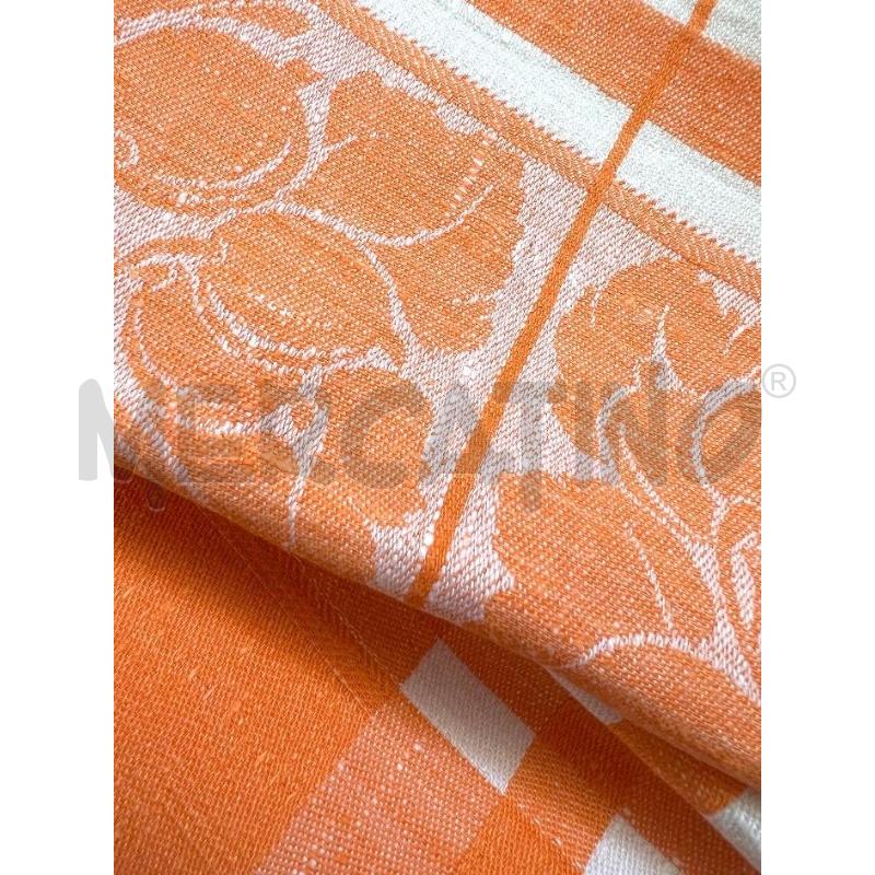 TOVAGLIA 140X240 QUADRI ARANCIO COTONE GREZZO | Mercatino dell'Usato Rivoli 3