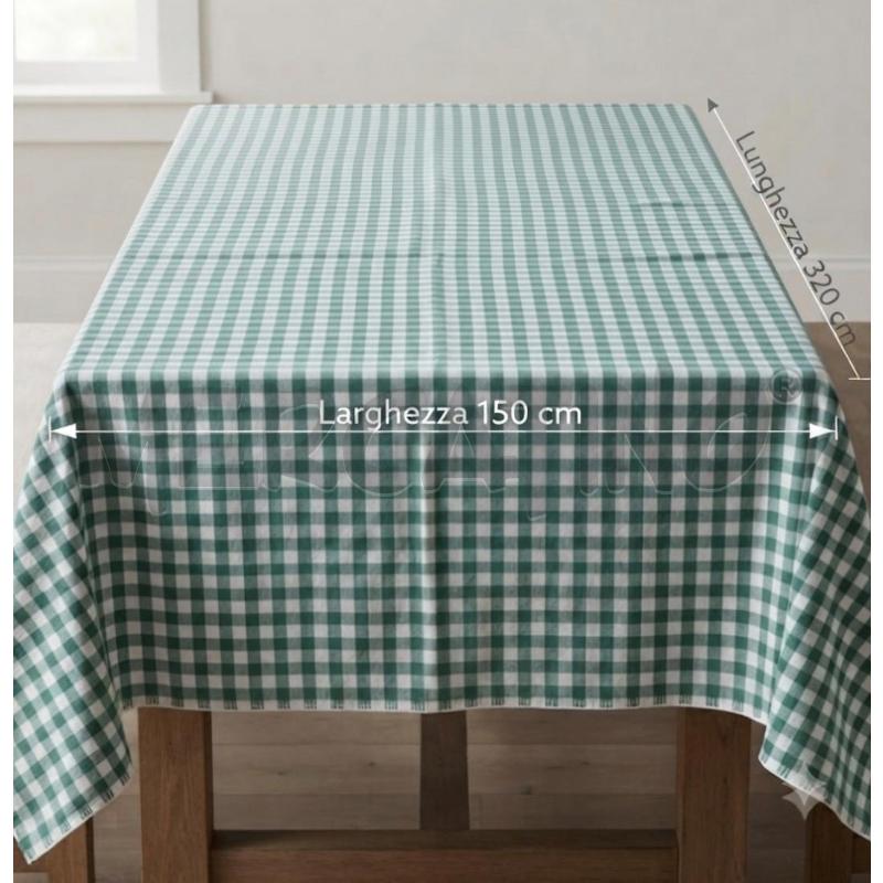 TOVAGLIA 150X320 QUADRI VERDI | Mercatino dell'Usato Rivoli 1