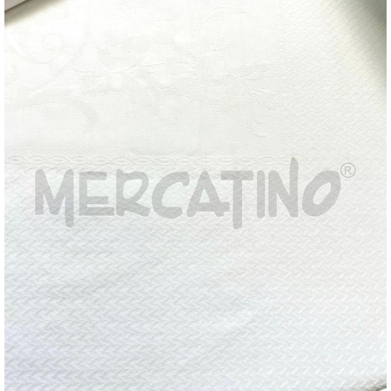 TOVAGLIA 160X205 BIANCA BORDO CROCI FIORI CENTRALI | Mercatino dell'Usato Rivoli 3