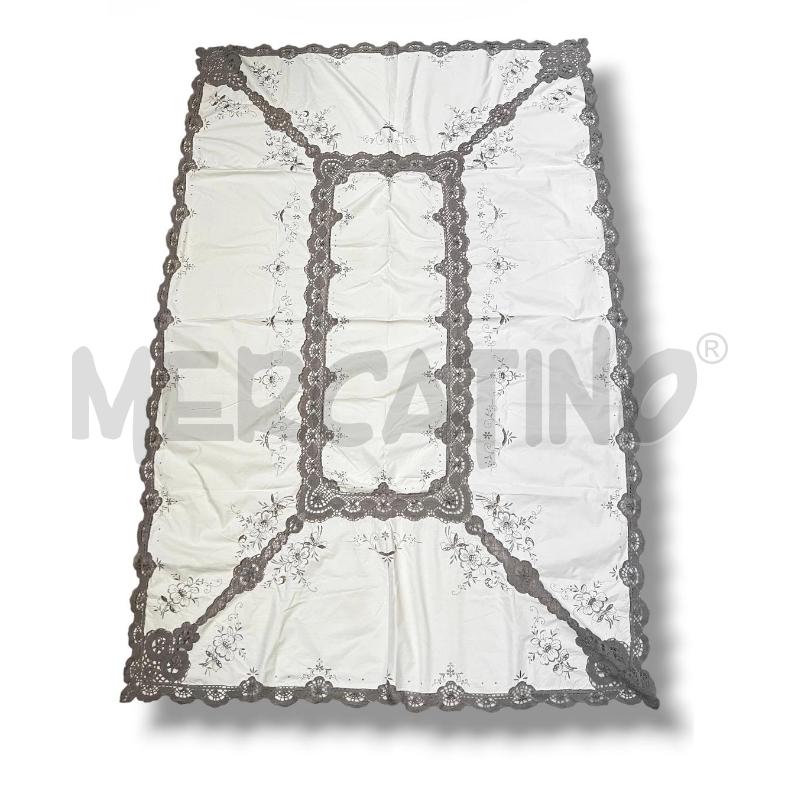 TOVAGLIA 240 X 140 BORDO GRIGIO RICAMATO +12 TOV | Mercatino dell'Usato Rivoli 2