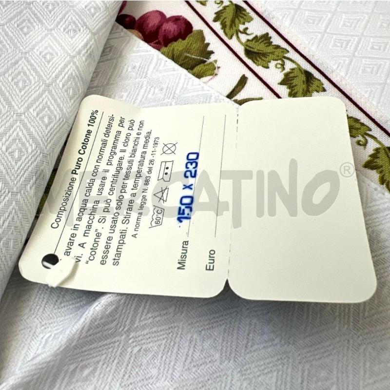 TOVAGLIA BOTTARO GRECA UVA 150X230 PURO COTONE 8 TOVAGLIOLI | Mercatino dell'Usato Rivoli 2