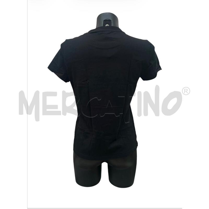 T SHIRT DONNA ADIDAS NERA LOGO BIANCO FRONTALE | Mercatino dell'Usato Rivoli 2