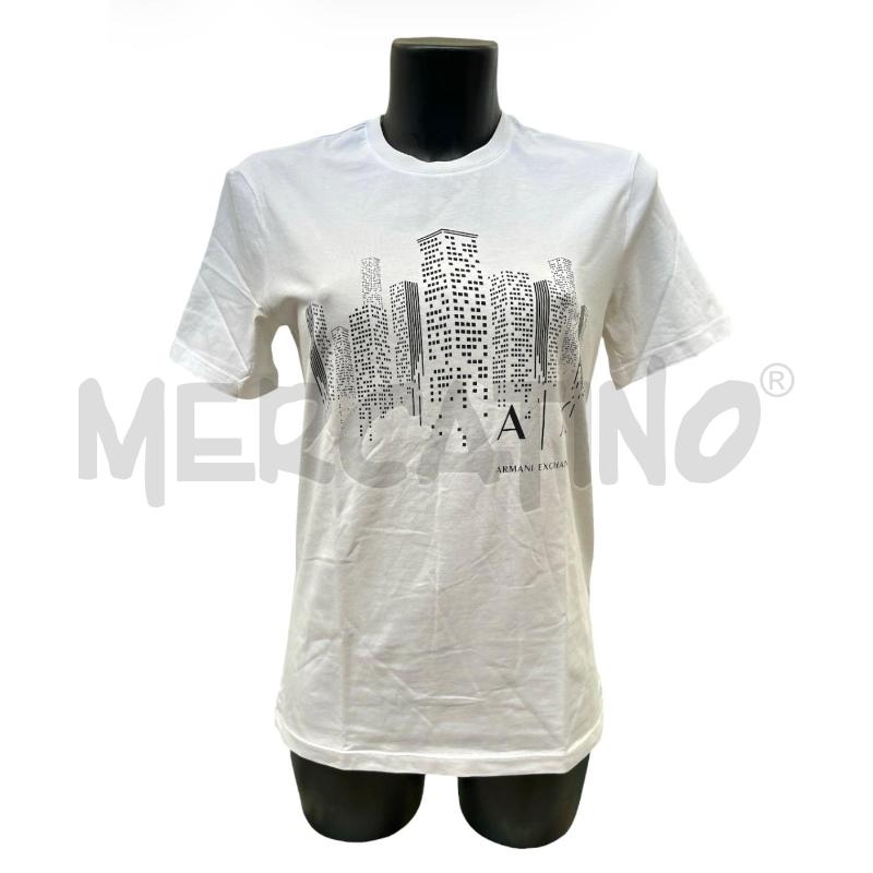 T SHIRT DONNA ARMANI EXCHANGE BIANCA SKYLINE | Mercatino dell'Usato Rivoli 1