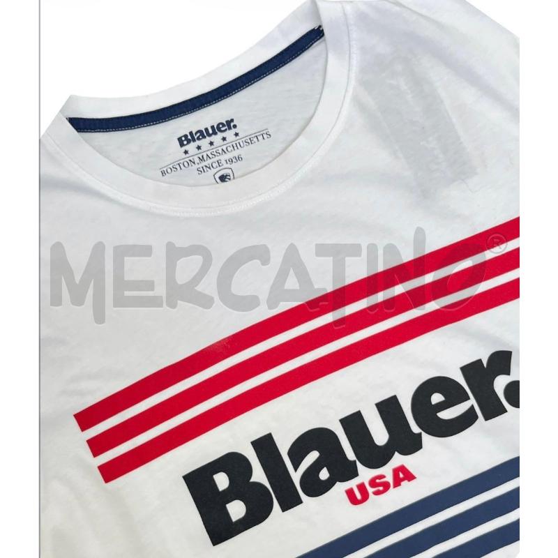 T SHIRT DONNA BLAUER BIANCA LOGO BLU E ROSSO | Mercatino dell'Usato Rivoli 3