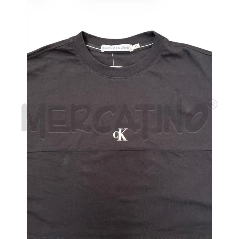 T SHIRT DONNA CALVIN KLEIN NERA CROPP LOGO | Mercatino dell'Usato Rivoli 3