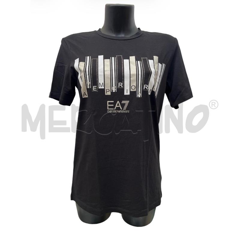 T SHIRT DONNA EMPORIO ARMANI NERA LOGO RETTANGOLI BRILL | Mercatino dell'Usato Rivoli 1