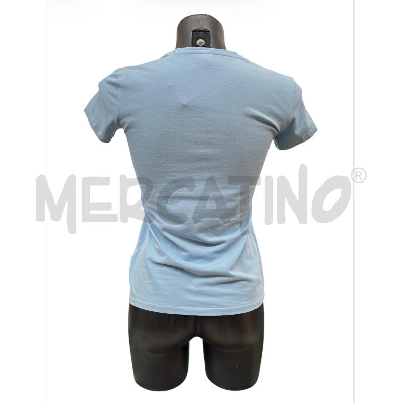 T SHIRT DONNA GIESS AZZURRA FIORI LOGO RICAMATO | Mercatino dell'Usato Rivoli 2