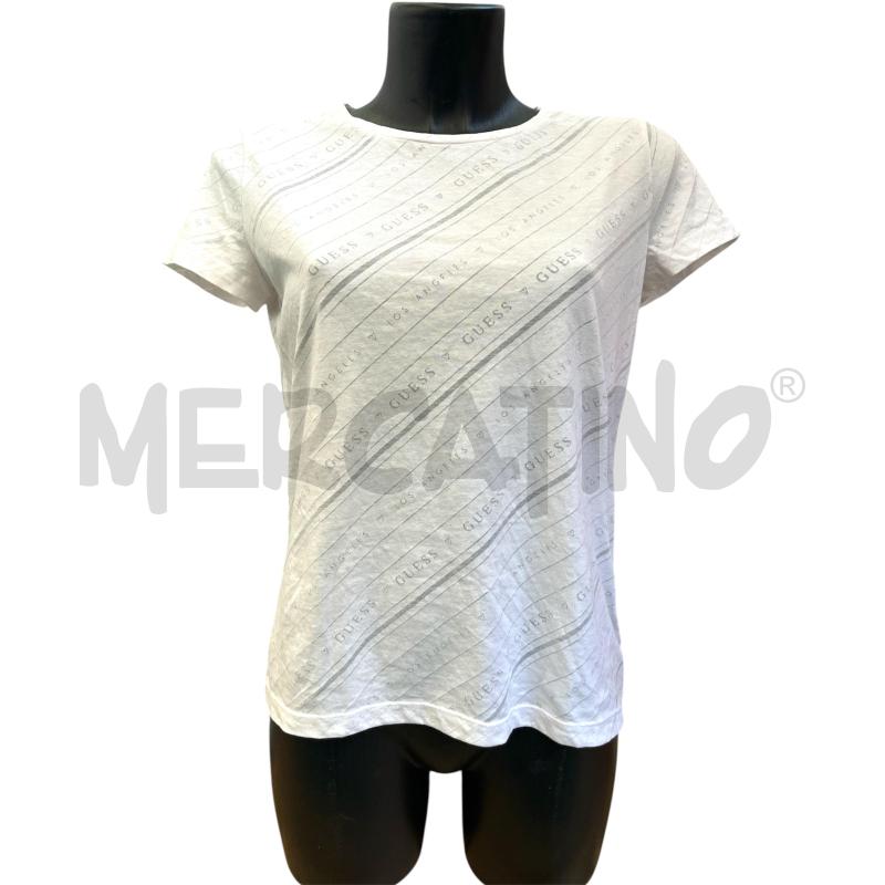 T SHIRT DONNA GUESS BIANCA MULTILOGO | Mercatino dell'Usato Rivoli 1