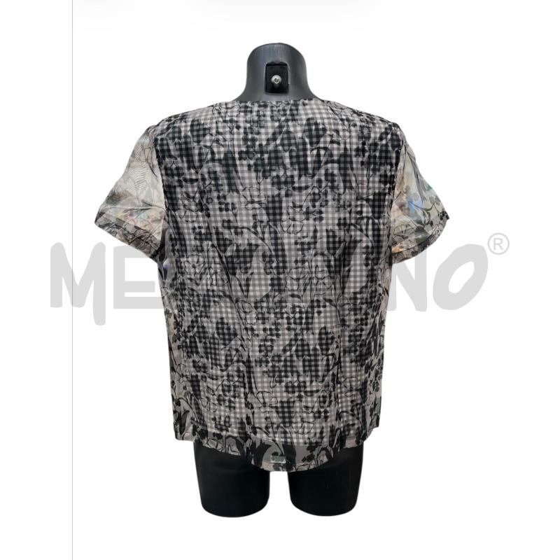 T SHIRT DONNA INTREND B/N SCACCHI VELATA FIORI | Mercatino dell'Usato Rivoli 2