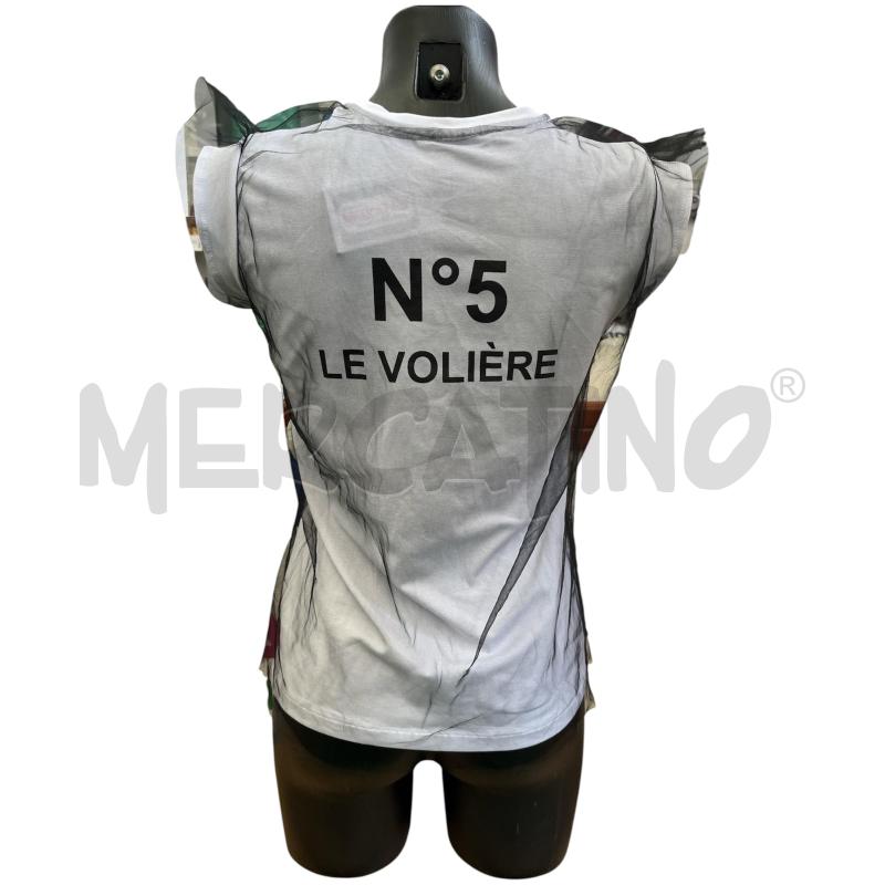 T SHIRT DONNA LE VOLIERE BIANCA TULLE NERO | Mercatino dell'Usato Rivoli 2