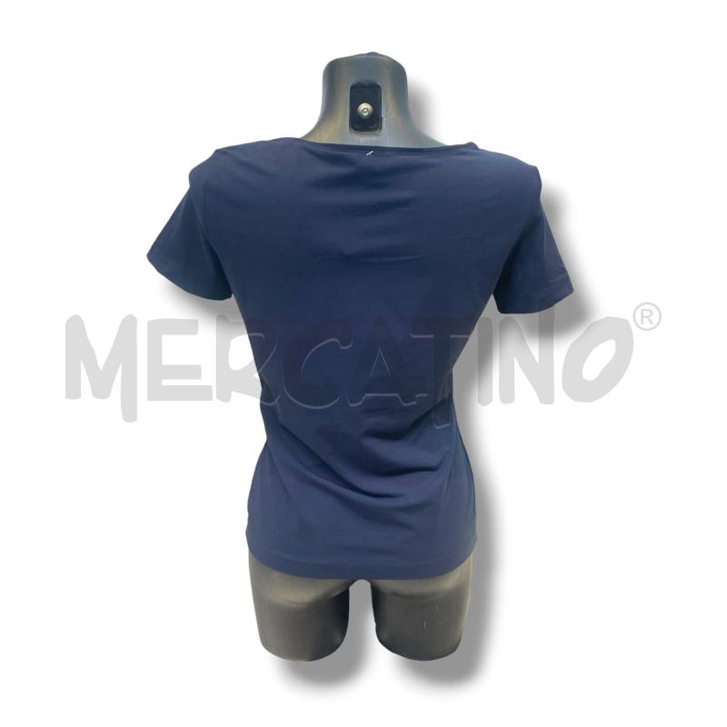 T SHIRT DONNA MOSCHINO JEANS BLU NAVY LOGO RILIEVO | Mercatino dell'Usato Rivoli 2