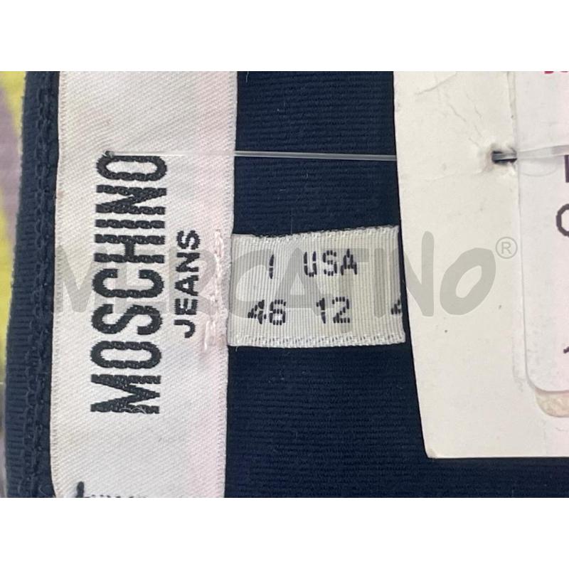 T SHIRT DONNA MOSCHINO JEANS BLU NAVY LOGO RILIEVO | Mercatino dell'Usato Rivoli 3