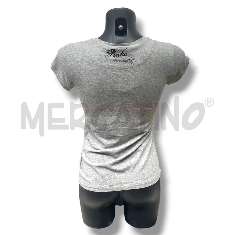 T SHIRT DONNA PINKO GRIGIA ANIMALIER SCOLLO PERLE | Mercatino dell'Usato Rivoli 2