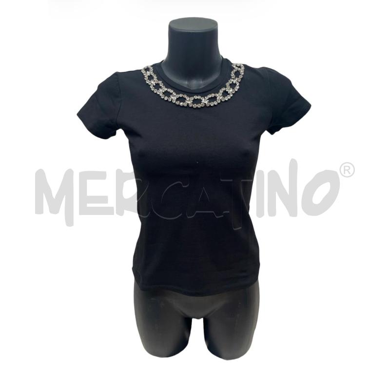 T SHIRT DONNA REBELQUEEN NERA SCOLLO GIOIELLO | Mercatino dell'Usato Rivoli 1