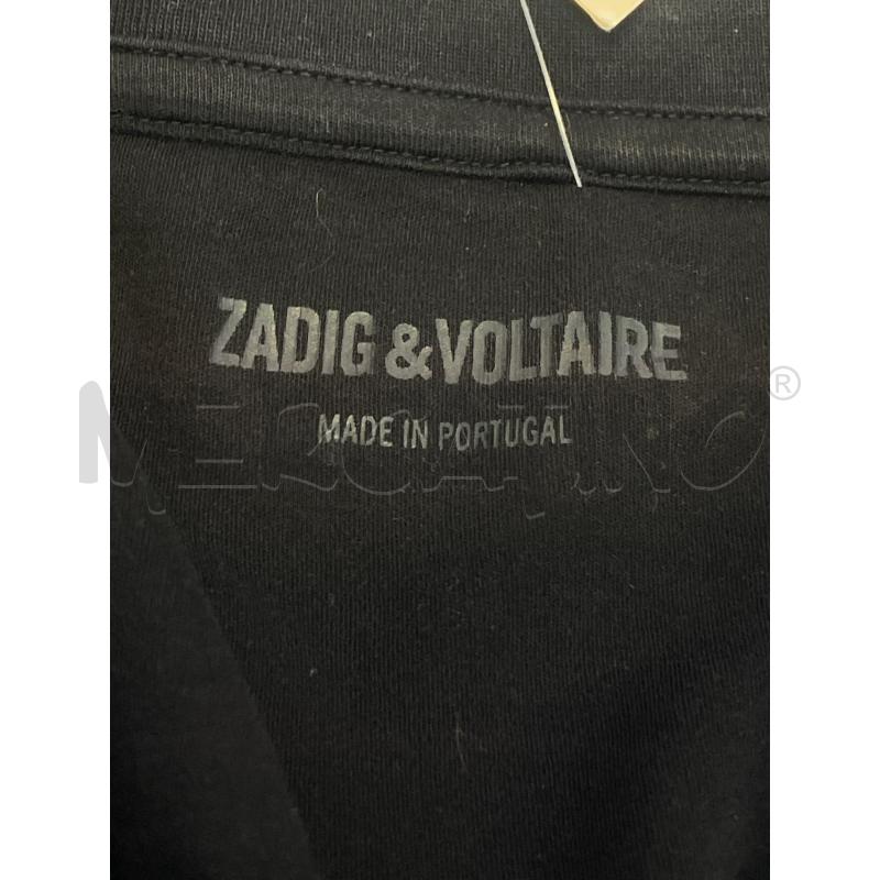 T SHIRT DONNA ZADIG & VOLTAIRE NERA SCRITTA ROSSA FRONTALE | Mercatino dell'Usato Rivoli 3