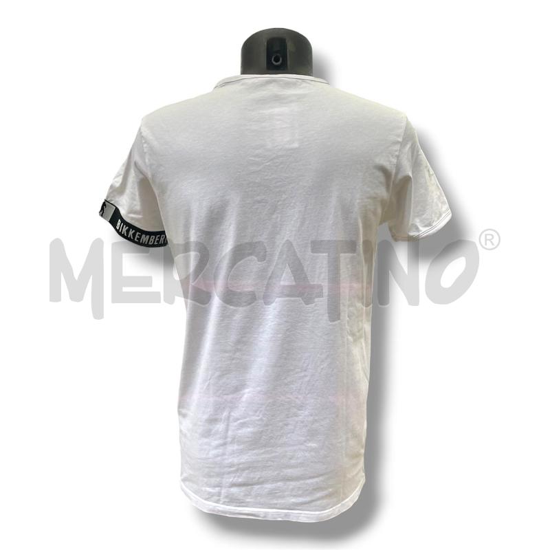 T SHIRT UOMO BIKKEMBERGS BIANCA ELASTICO NERE MANICA SX | Mercatino dell'Usato Rivoli 2
