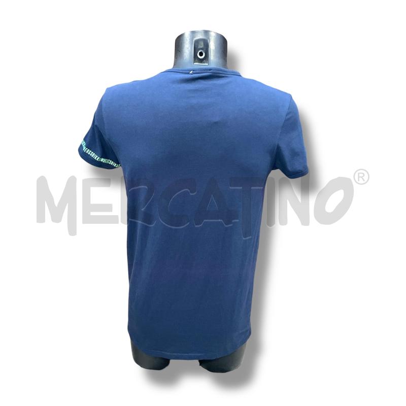 T SHIRT UOMO BIKKEMBERGS BLU NAVY SCRITTA MANICA FLUO | Mercatino dell'Usato Rivoli 2