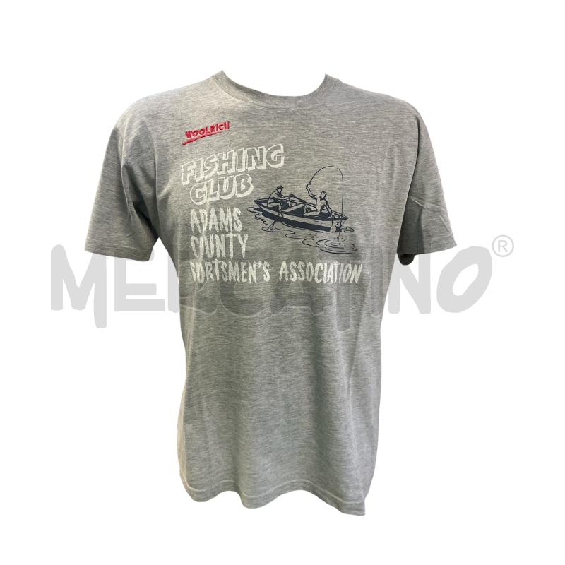 T SHIRT WOOLRICH GRIGIA FISHING CLUB | Mercatino dell'Usato Rivoli 1