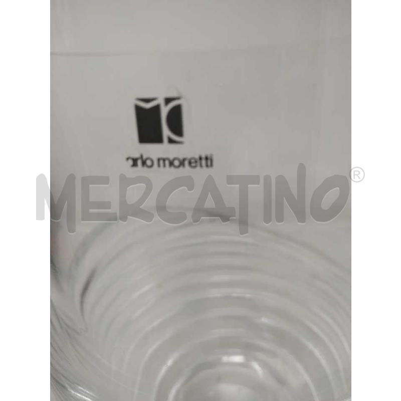 VASO CARLO MORETTI 24 CM IN VETRO BASSE MOLATA  | Mercatino dell'Usato Rivoli 4