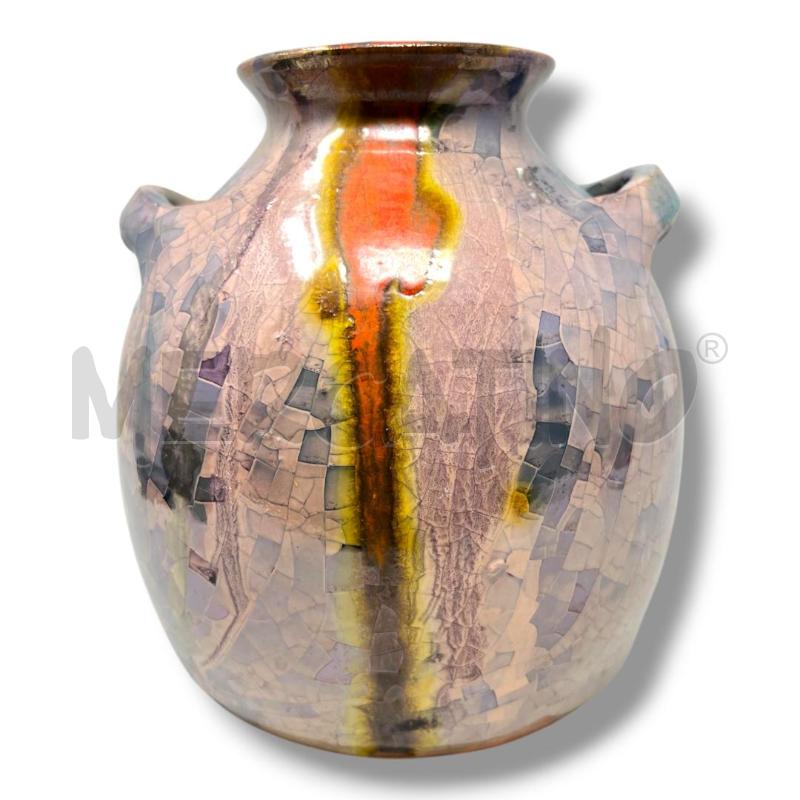 VASO CLAUDIO PULLI VILLAGGIO SARACENO CERAMICA SMALTATA H 16CM | Mercatino dell'Usato Rivoli 1