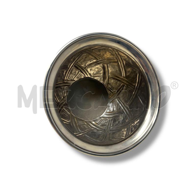 VASO IN SILVER BOMBATO GEOMETRIE DIAM 21 H 18.5 | Mercatino dell'Usato Rivoli 2