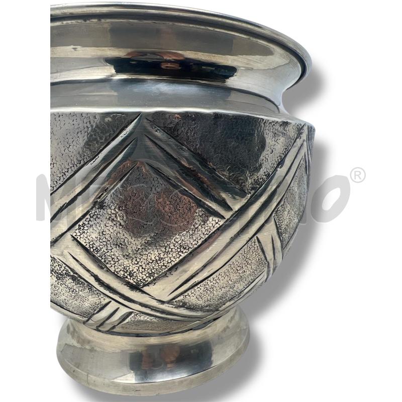 VASO IN SILVER BOMBATO GEOMETRIE DIAM 21 H 18.5 | Mercatino dell'Usato Rivoli 4