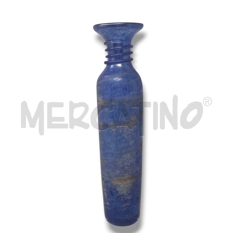 VASO PORTA FIORE VETRO SOFFIATO BLU DORATO H 35 | Mercatino dell'Usato Rivoli 1