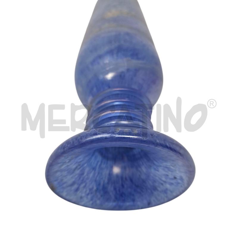 VASO PORTA FIORE VETRO SOFFIATO BLU DORATO H 35 | Mercatino dell'Usato Rivoli 3