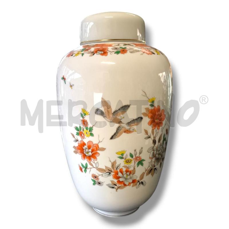 VASO PORTOGALLO VISTA ALEGRA H37 FIORI ROSSI BIANCHI | Mercatino dell'Usato Rivoli 1