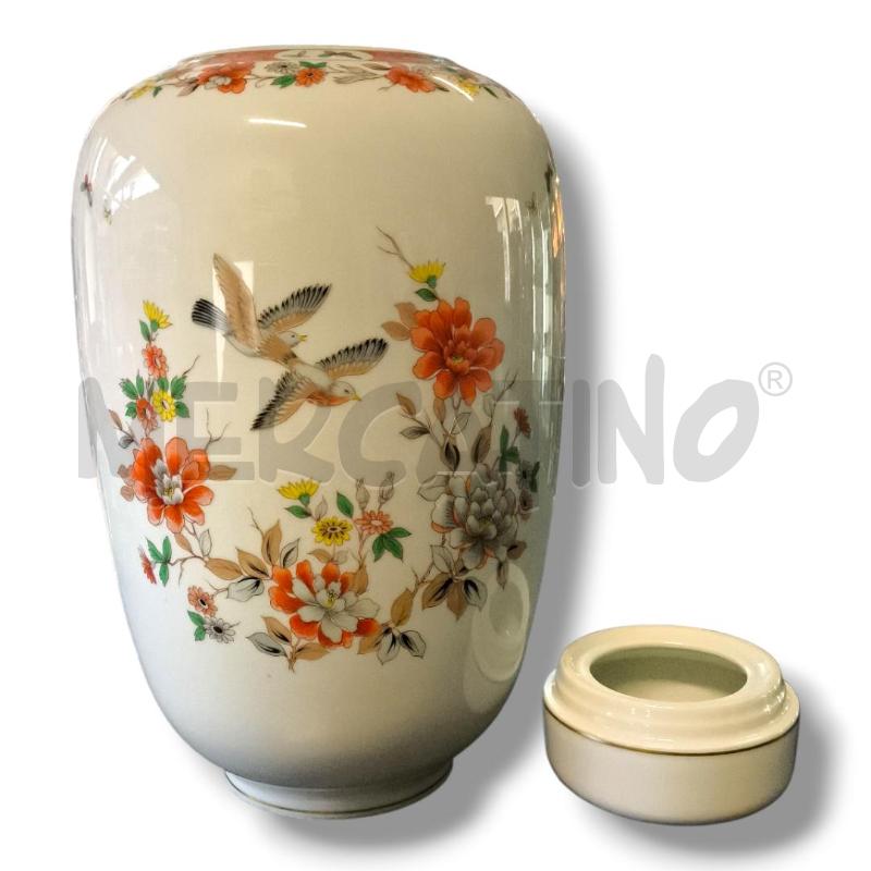 VASO PORTOGALLO VISTA ALEGRA H37 FIORI ROSSI BIANCHI | Mercatino dell'Usato Rivoli 2