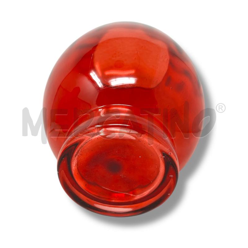 VASO VETRO MURANO GLASS ROSSO 26CM H BOMBATO | Mercatino dell'Usato Rivoli 3