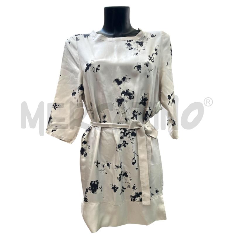 VESTITO DONNA ADELE FADO GRIGIO PERLA FIORI 100SETA | Mercatino dell'Usato Rivoli 1