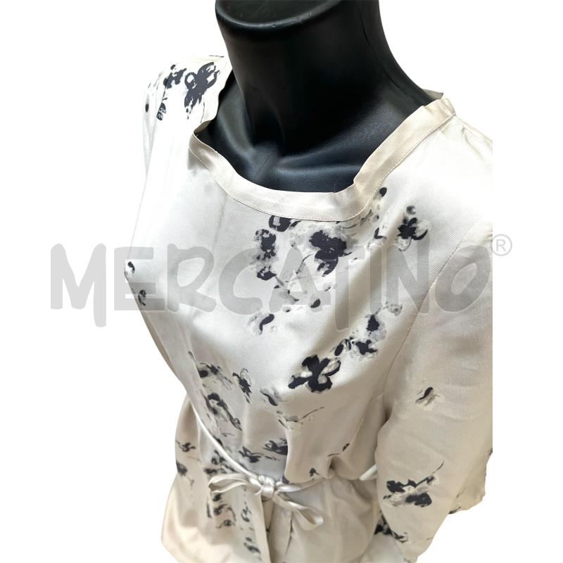 VESTITO DONNA ADELE FADO GRIGIO PERLA FIORI 100SETA | Mercatino dell'Usato Rivoli 3