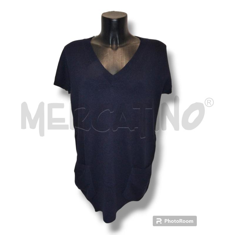 Vestito donna amina rubinacci blu lana e cashmere