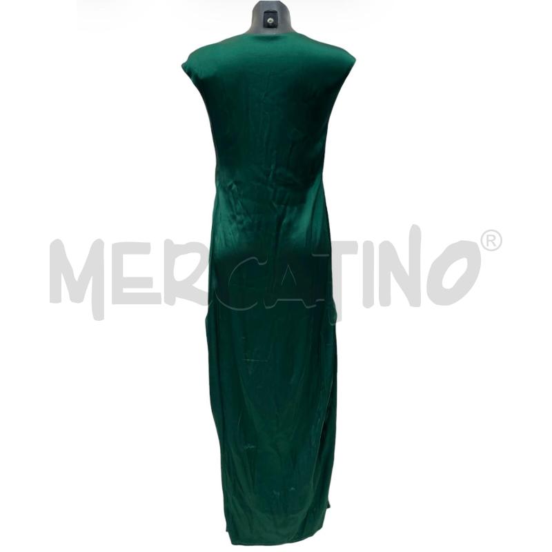 VESTITO DONNA B-YU LUNGO VERDE BOSCO RASATELLO | Mercatino dell'Usato Rivoli 2