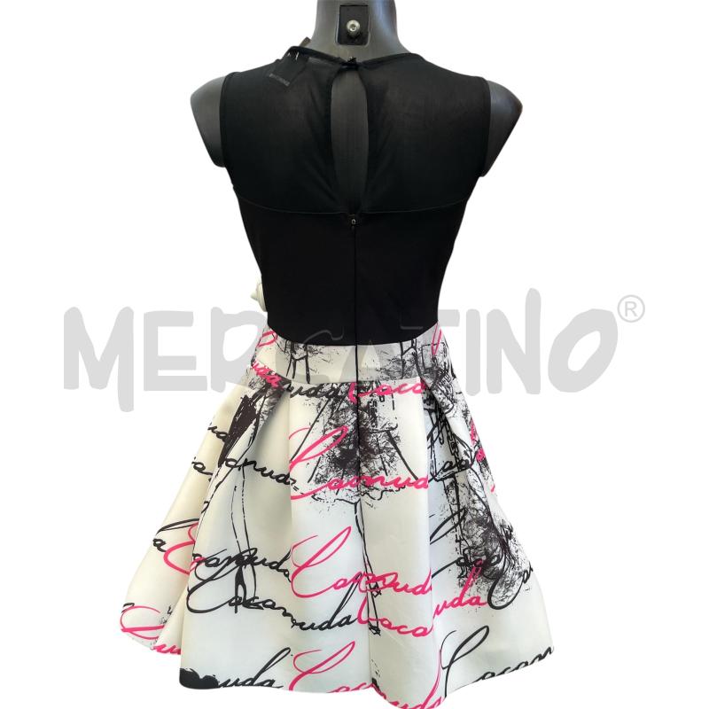 VESTITO DONNA COCONUDA TOP VELATO NERO GONNA BIANCA SCRITTE | Mercatino dell'Usato Rivoli 2