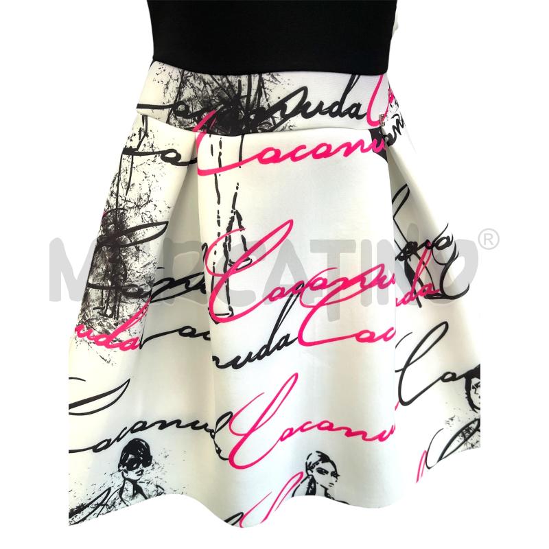 VESTITO DONNA COCONUDA TOP VELATO NERO GONNA BIANCA SCRITTE | Mercatino dell'Usato Rivoli 3