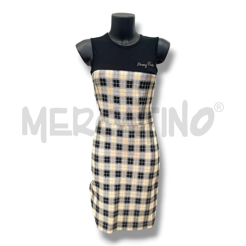 VESTITO DONNA DENNY ROSE QUADRI PANNA NERO | Mercatino dell'Usato Rivoli 1