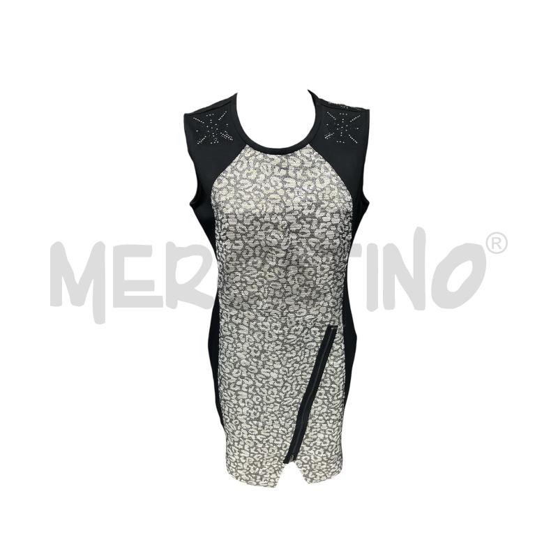 VESTITO DONNA DESIGUAL NERO MACULATO LUREX  | Mercatino dell'Usato Rivoli 1