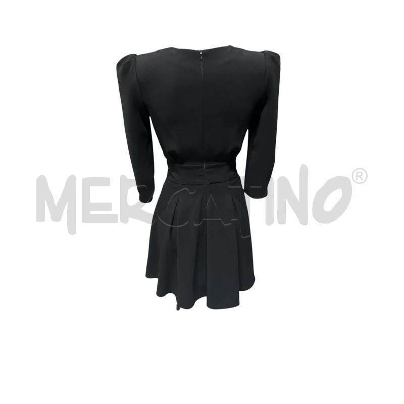 VESTITO DONNA ELISABETT FRANCHI NERO SCOLLO V BOTTONI LOGO | Mercatino dell'Usato Rivoli 2