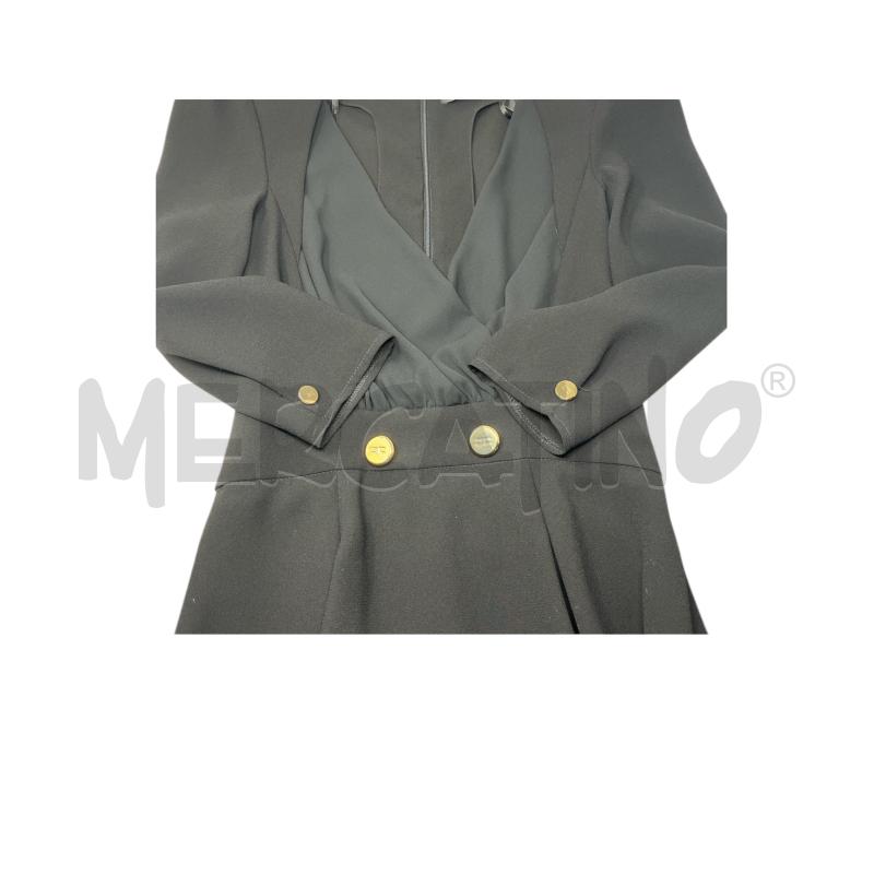 VESTITO DONNA ELISABETT FRANCHI NERO SCOLLO V BOTTONI LOGO | Mercatino dell'Usato Rivoli 3