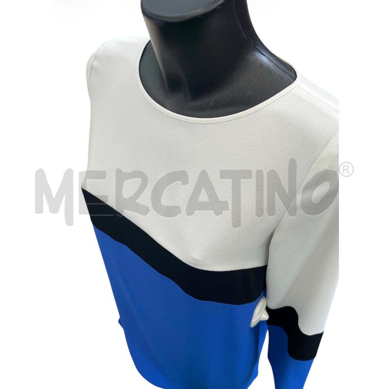 VESTITO DONNA EMME MARELLA OFF WHITE BLU NERO | Mercatino dell'Usato Rivoli 3