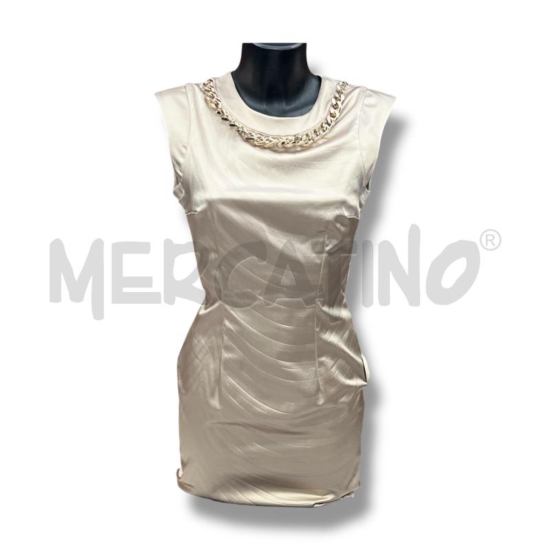 VESTITO DONNA GIL SANTUCCI CHAMPAGNE RASO CATENA SCOLLO | Mercatino dell'Usato Rivoli 1